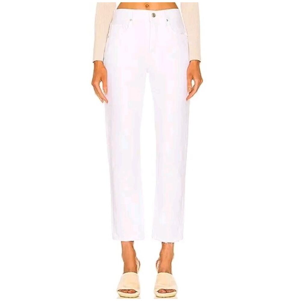 FRAME Women The Relaxed Straight Cotton Jeans White Size 30 A003088